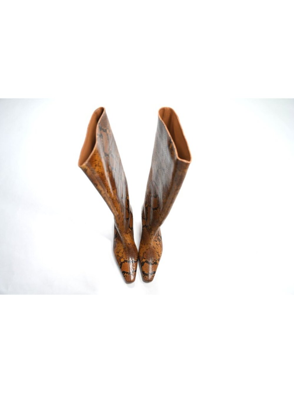 STAUD Wally Snake-Embossed Leather Knee High Boots in Snake - Picture 2 of 8